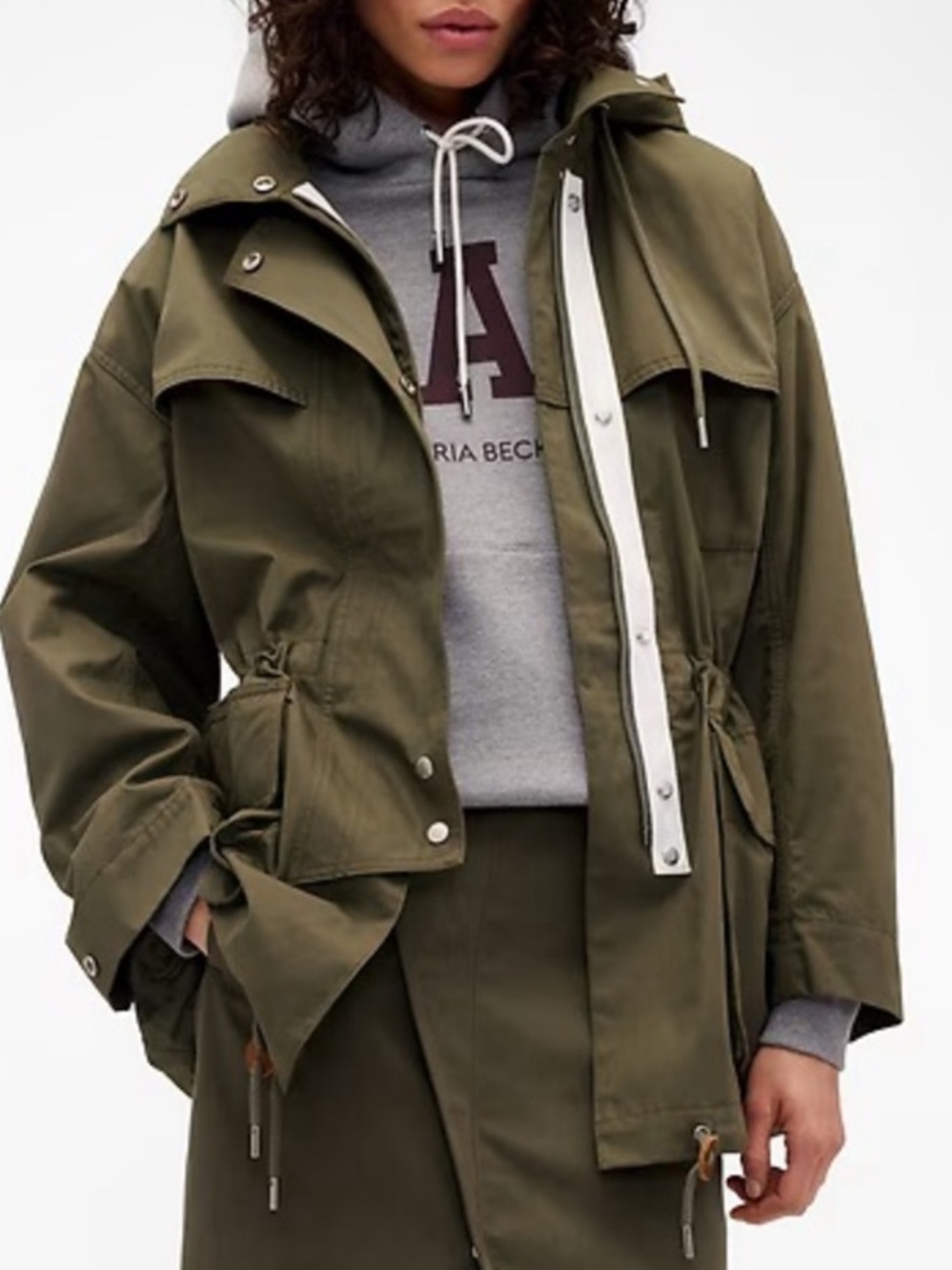 Gap × Victoria Beckham Collab Green Cotton Parka Jacket size Small/ Medium NWT - Picture 7 of 7
